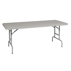 6 foot height adjustable light gray resin multi purpose table