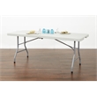 5 foot Light Gray Resin Multi Purpose Center Fold Table with Wheels