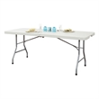 6 foot Resin Multi Purpose Center Light Gray Fold Table with Wheels