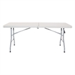 6 foot Resin Multi Purpose Center Light Gray Fold Table with Wheels