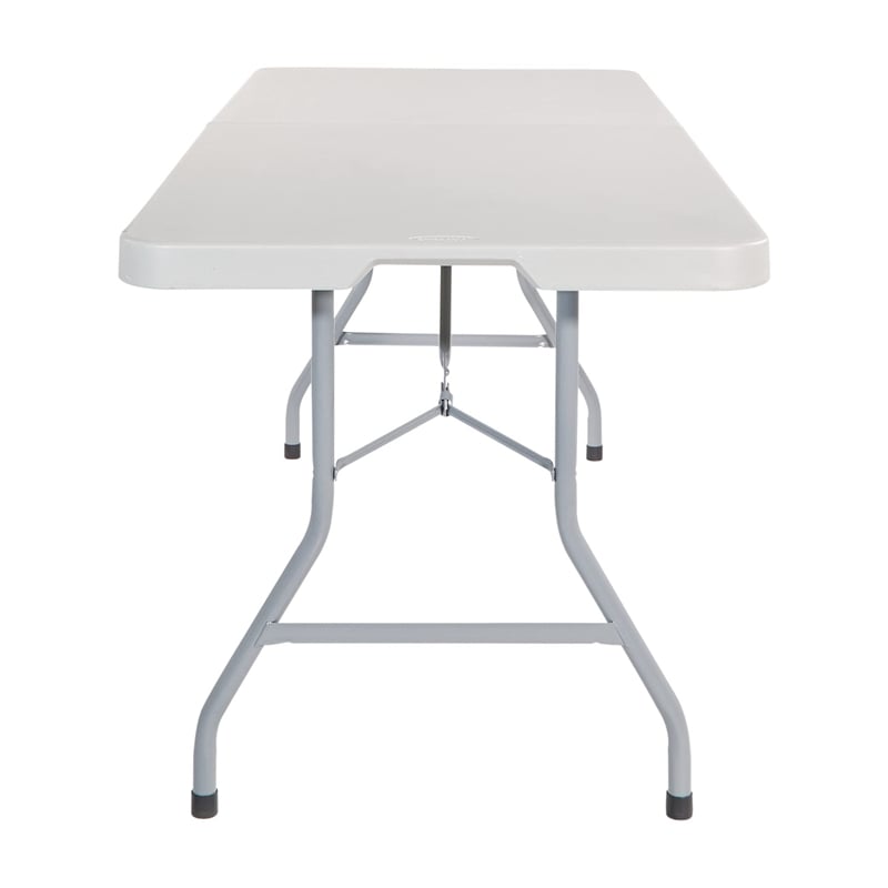 6 foot Resin Multi Purpose Center Light Gray Fold Table with Wheels