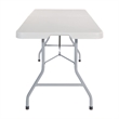 6 foot Resin Multi Purpose Center Light Gray Fold Table with Wheels