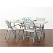 6 foot Resin Multi Purpose Center Light Gray Fold Table with Wheels
