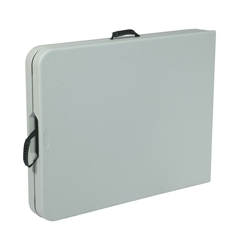 6 foot Resin Multi Purpose Center Light Gray Fold Table with Wheels
