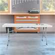 6 foot Resin Multi Purpose Center Light Gray Fold Table with Wheels