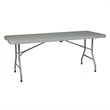 6 foot Resin Multi Purpose Center Light Gray Fold Table with Wheels