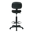 Sculptured Black Seat and Back Drafting Chair with Adjustable Foot Ring