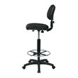 Sculptured Black Seat and Back Drafting Chair with Adjustable Foot Ring