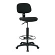 Sculptured Black Seat and Back Drafting Chair with Adjustable Foot Ring