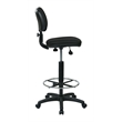 Drafting Chair with Stool Kit in Black Fabric with Foot Ring