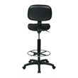 Drafting Chair with Stool Kit in Black Fabric with Foot Ring