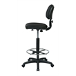 Drafting Chair with Stool Kit in Black Fabric with Foot Ring