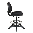 Drafting Chair with Stool Kit in Black Fabric with Foot Ring