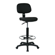 Drafting Chair with Stool Kit in Black Fabric with Foot Ring