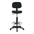 Drafting Chair with Stool Kit in Black Fabric with Foot Ring