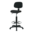 Drafting Chair with Stool Kit in Black Fabric with Foot Ring
