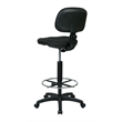 Drafting Chair with Stool Kit in Black Fabric with Foot Ring