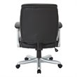 Boded Leather Office Chair in Silver and Black