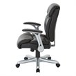 Boded Leather Office Chair in Silver and Black