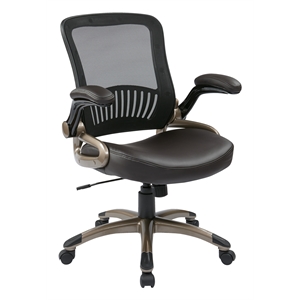 screen back and bonded leather seat managers chair in espresso