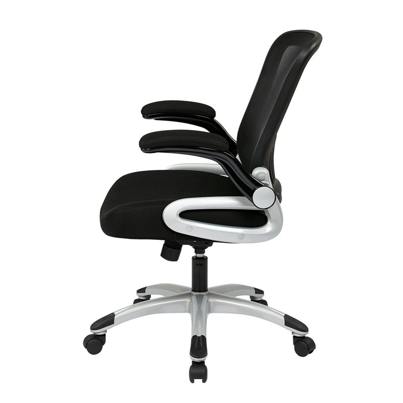 Screen Back and Bonded Leather Seat Managers Chair in Black