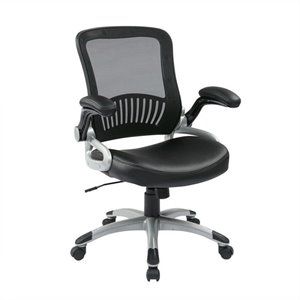 screen back and bonded leather seat managers chair in black