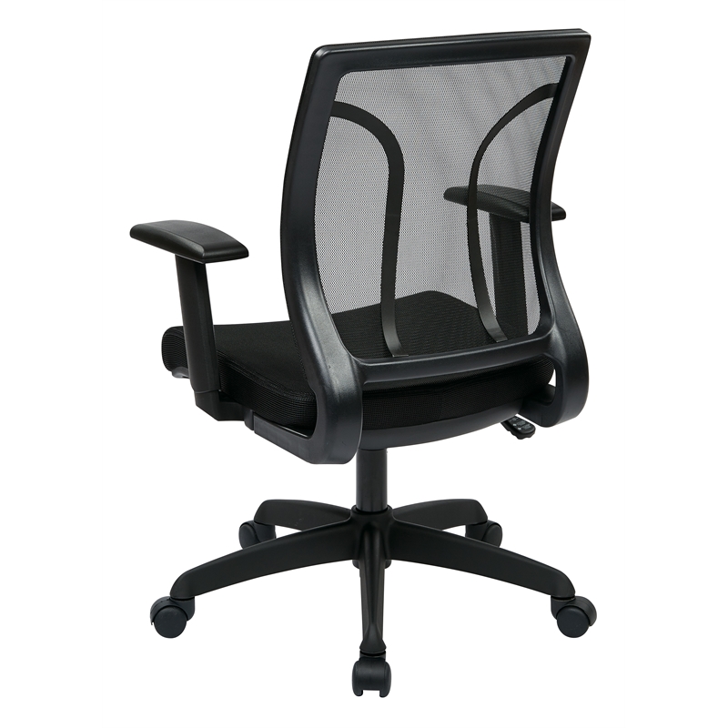Black Screen Mesh Back and Fabric Seat with Height Adjustable Arms