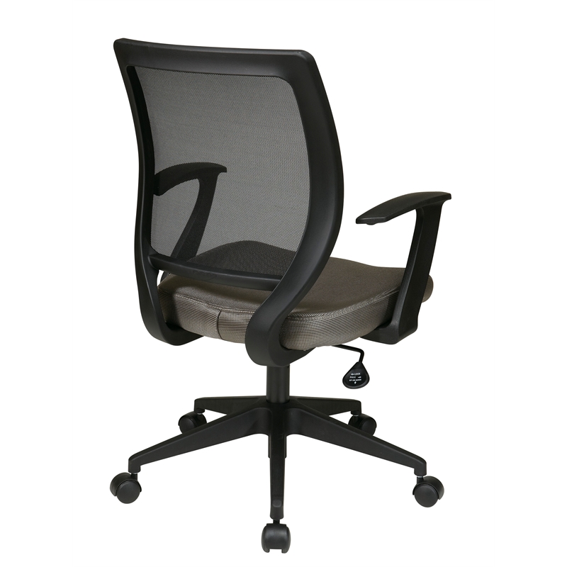 Screen Back Task Office Chair with T Arms in Gray