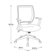 Screen Back Task Office Chair with T Arms in Gray Fabric Seat