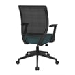 Screen Back Task Office Chair with T Arms in Gray Fabric Seat