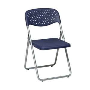 Office Star Set of 4 Plastic Folding Chair in Gray