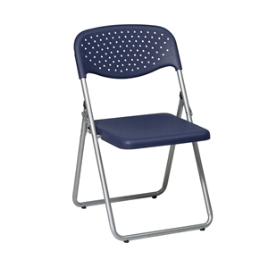 Set of 4 Plastic Folding Chair in Blue by Office Star