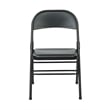 OSP Home Furnishings Folding Chair with Metal Seat and Back in Black