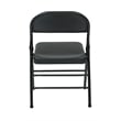 OSP Home Furnishings Folding Chair with Metal Seat and Back in Black