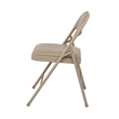 Set of 4 Folding Chair with Vinyl Seat in Tan Beige