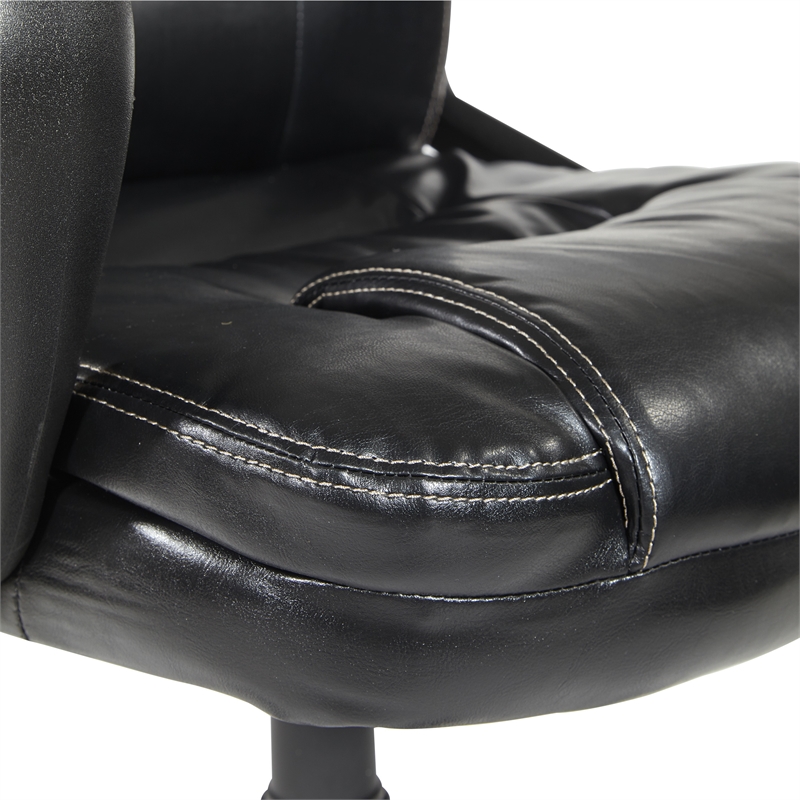 Black Faux Leather Managers Chair By, Office Star Leather Chair