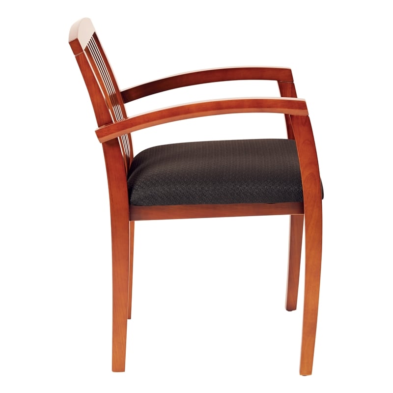 Office Star Leg Chair With Wood Slat Back & Light Cherry Finish 4 Pack