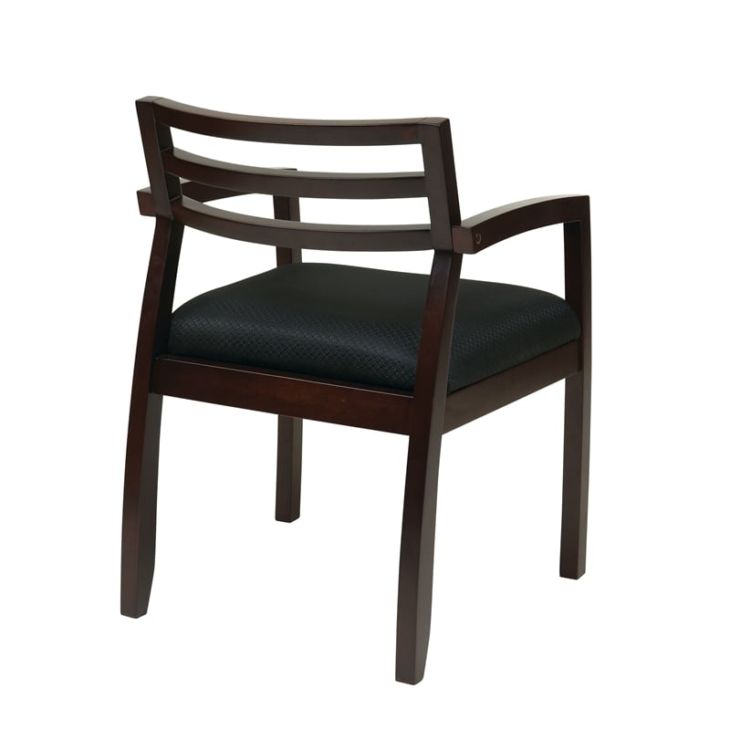Napa Espresso Guest Chair with Black Bonded Leather Seat by Office Star