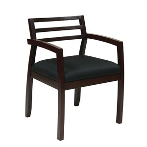napa espresso guest chair with black bonded leather seat by office star