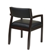 Napa Espresso Guest Chair With Black Bonded Leather