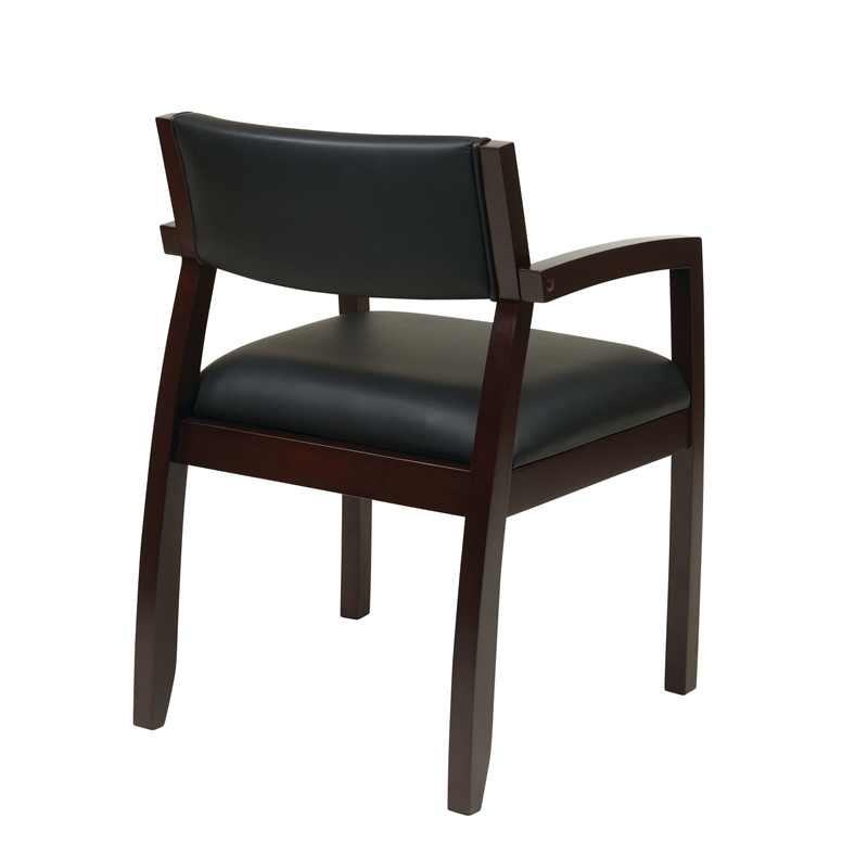 Napa Espresso Guest Chair With Black Bonded Leather