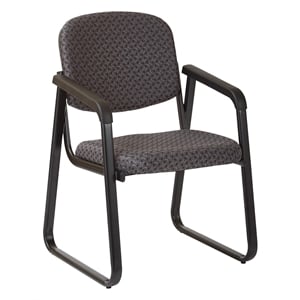Deluxe Sled Base Armless Chair with Designer Plastic Shell in Black