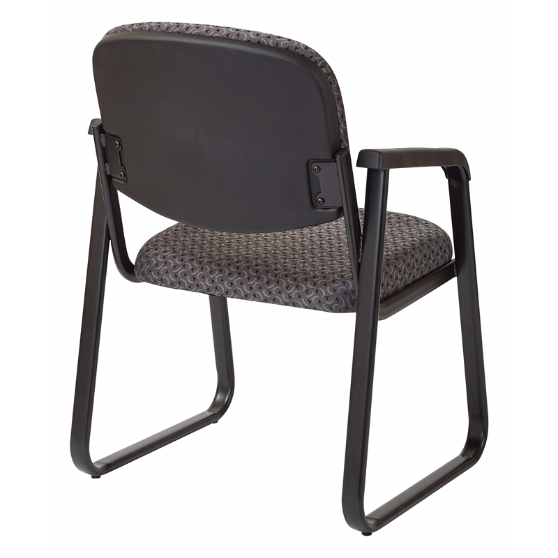 Deluxe Sled Base Armless Chair with Designer Plastic Shell in Black