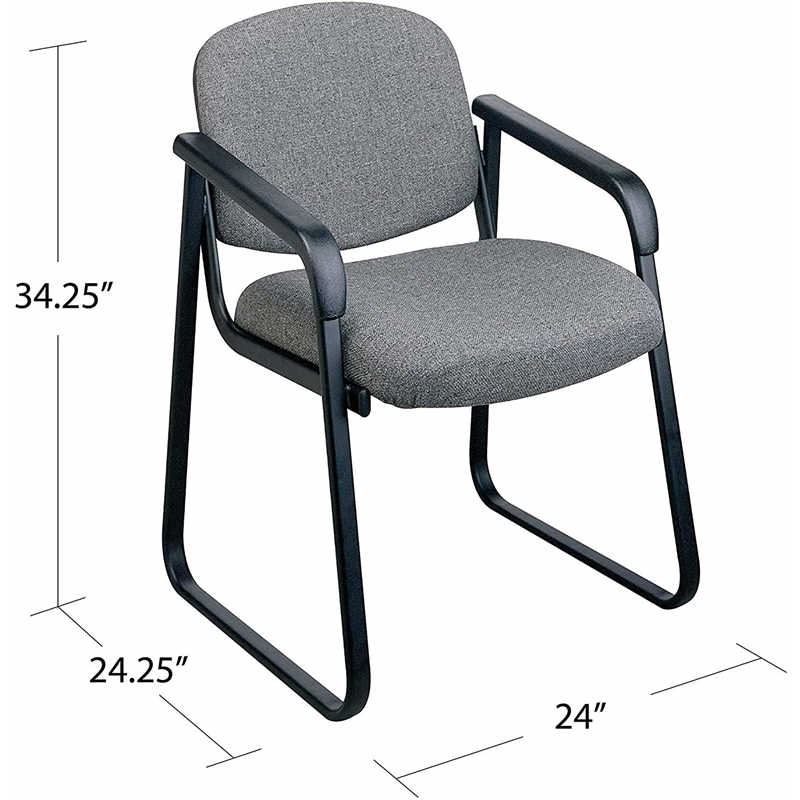 Deluxe Sled Base Armless Chair with Designer Plastic Shell in Black