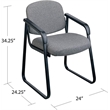 Deluxe Sled Base Armless Chair with Designer Plastic Shell in Black