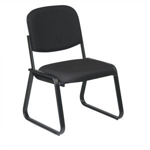 deluxe sled base armless chair with designer plastic shell in black