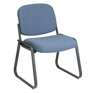 office star deluxe sled base armless guest chair in fabric cadet blue
