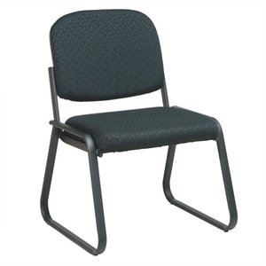 deluxe sled base armless chair with designer black plastic shell