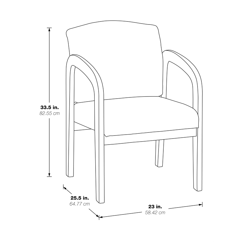 Office Star Wood Visitor Guest Chair in Black and Mahogany WD383363