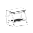 Newport Mobile File with Black Powder Coated Steel Frame with Glass Top